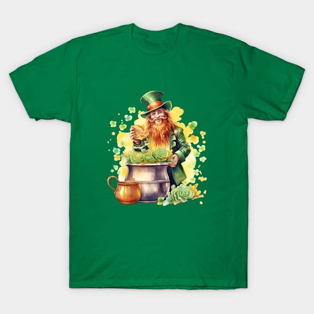 Watercolor Leprechaun T-Shirt by Minimal Blue